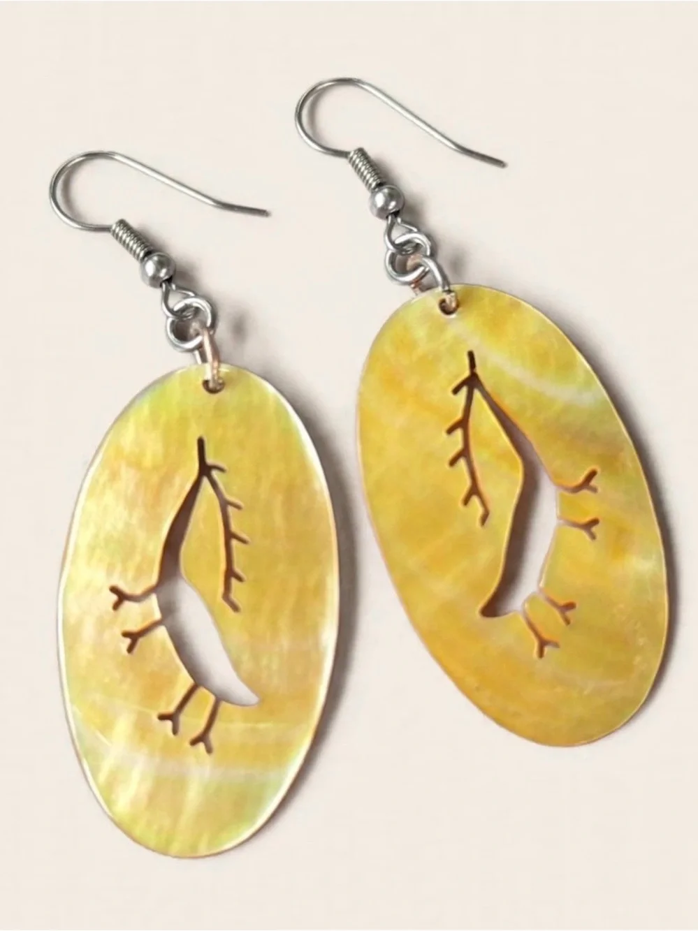 Inspired Petroglyph Mother of Pearl Elk Earrings